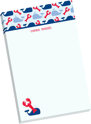 Notepads by iDesign - Whales & Lobsters Nautical (Normal by iDesign - Camp)