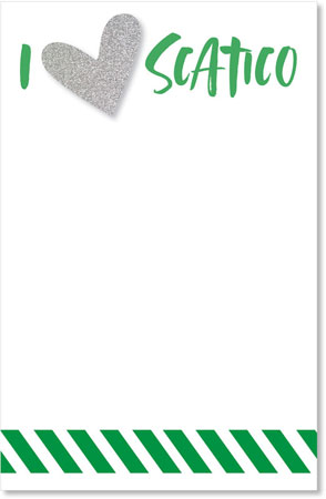 Camp Notepads by iDesign - Glitter Heart with Camp Name Camp Notepads by iDesign - Glitter Heart with Camp Name