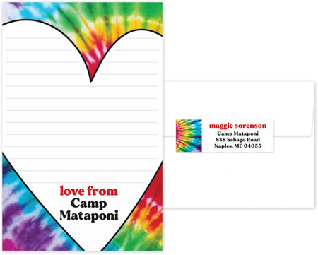 Camp Notepad & Label Sets by iDesign (Tie Dye Big Heart)