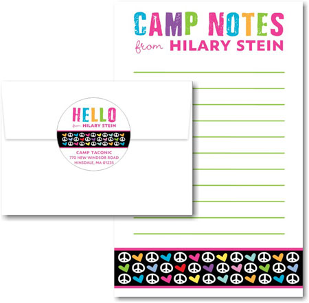 Camp Notepad & Label Sets by Three Bees (Camp Notes Heart Peace)