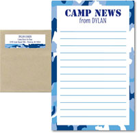 Camp Notepad & Label Sets by Three Bees (Camo Blue)