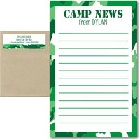 Camp Notepad & Label Sets by Three Bees (Camo Green)