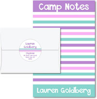 Camp Notepad & Label Sets by Three Bees (Camp Notes Pastel Stripes)