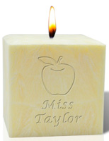 Apple For Teacher Palm Wax Candle by Carved Solutions