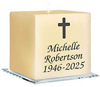Memorial Personalized Candles by Embossed Graphics