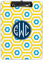 Dabney Lee Personalized Wood Clipboards - Happy Hexagon