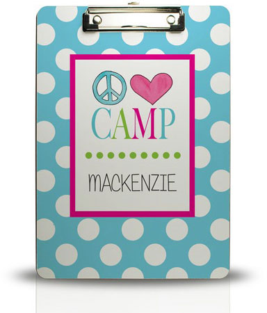 Personalized Clipboards by Kelly Hughes Designs (Peace Love Camp)