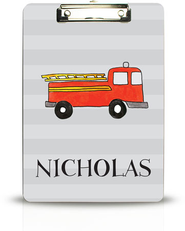 Personalized Clipboards by Kelly Hughes Designs (Fire Truck)