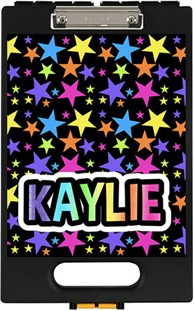 Personalized Clipboard Case - Neon Stars
