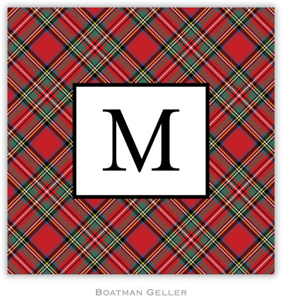 Personalized Coasters by Boatman Geller (Plaid Red )