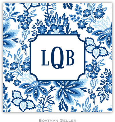 Personalized Coasters by Boatman Geller (Classic Floral Blue)