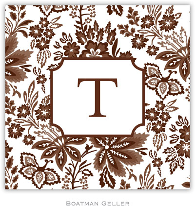 Personalized Coasters by Boatman Geller (Classic Floral Brown)