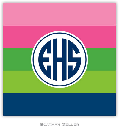 Personalized Coasters by Boatman Geller (Bold Stripe Pink Green & Navy) Personalized Coasters by Boatman Geller (Bold Stripe Pink Green & Navy)
