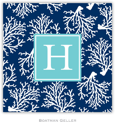 Personalized Coasters by Boatman Geller (Coral Repeat Navy Preset) Personalized Coasters by Boatman Geller (Coral Repeat Navy Preset)