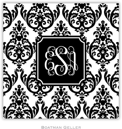 Personalized Coasters by Boatman Geller (Madison Damask White with Black) Personalized Coasters by Boatman Geller (Madison Damask White with Black)