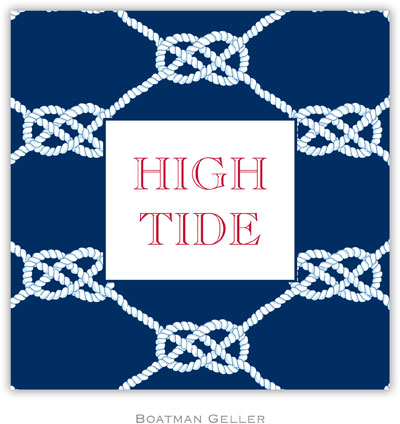 Personalized Coasters by Boatman Geller (Nautical Knot Navy)
