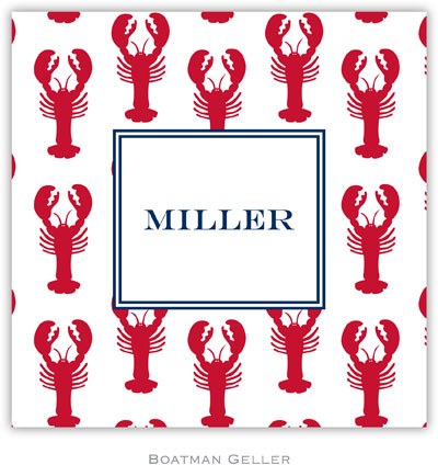 Personalized Coasters by Boatman Geller (Lobsters Red)