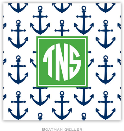 Personalized Coasters by Boatman Geller (Anchors Navy Preset)