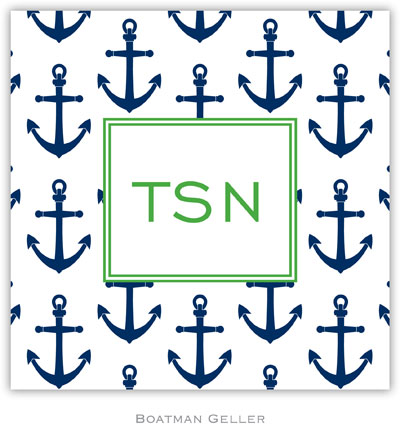 Personalized Coasters by Boatman Geller (Anchors Navy)