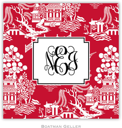 Personalized Coasters by Boatman Geller (Chinoiserie Red)