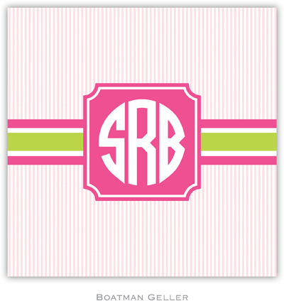 Personalized Coasters by Boatman Geller (Seersucker Band Pink & Green) Personalized Coasters by Boatman Geller (Seersucker Band Pink & Green)