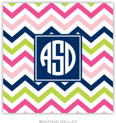 Personalized Coasters by Boatman Geller (Chevron Pink Navy & Lime Preset) Personalized Coasters by Boatman Geller (Chevron Pink Navy & Lime Preset)