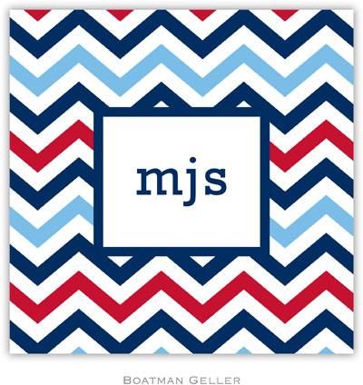 Personalized Coasters by Boatman Geller (Chevron Blue & Red) Personalized Coasters by Boatman Geller (Chevron Blue & Red)