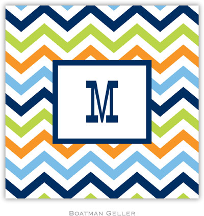 Personalized Coasters by Boatman Geller (Chevron Blue Orange & Lime) Personalized Coasters by Boatman Geller (Chevron Blue Orange & Lime)