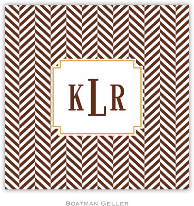 Personalized Coasters by Boatman Geller (Herringbone Chocolate)