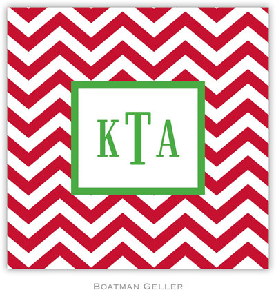 Personalized Coasters by Boatman Geller (Chevron Red)