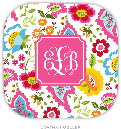 Personalized Hardbacked Coasters by Boatman Geller (Bright Floral Preset)