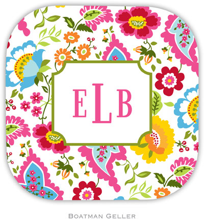 Personalized Hardbacked Coasters by Boatman Geller (Bright Floral)