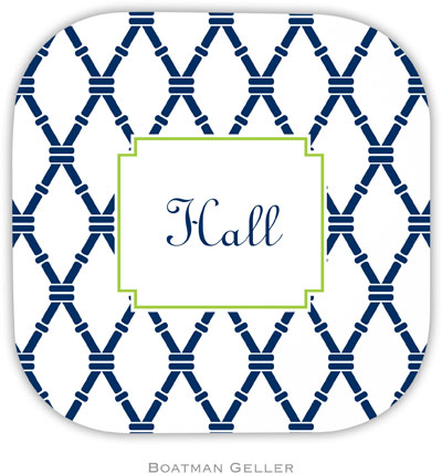 Personalized Hardbacked Coasters by Boatman Geller (Bamboo Navy & Green)