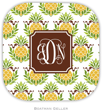 Personalized Hardbacked Coasters by Boatman Geller (Pineapple Repeat Preset)