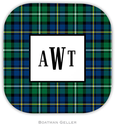 Personalized Hardbacked Coasters by Boatman Geller (Black Watch Plaid)