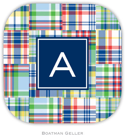 Personalized Hardbacked Coasters by Boatman Geller (Madras Patch Blue Preset) Personalized Hardbacked Coasters by Boatman Geller (Madras Patch Blue Preset)