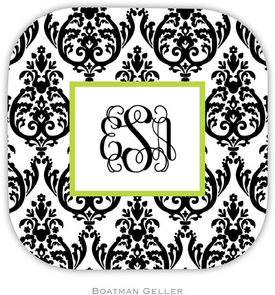 Personalized Hardbacked Coasters by Boatman Geller (Madison Damask White with Black) Personalized Hardbacked Coasters by Boatman Geller (Madison Damask White with Black)
