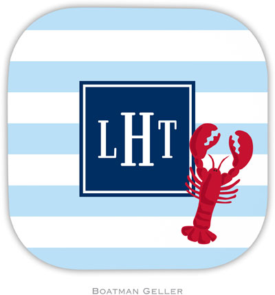 Personalized Hardbacked Coasters by Boatman Geller (Stripe Lobster Preset)