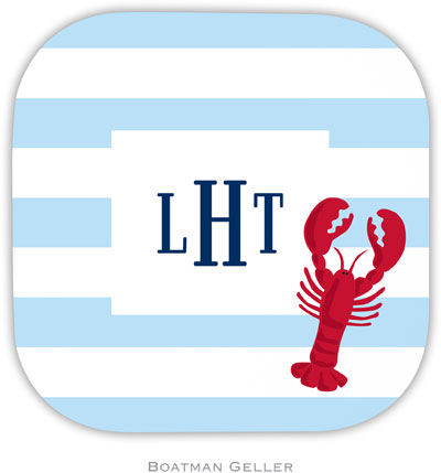 Personalized Hardbacked Coasters by Boatman Geller (Stripe Lobster)