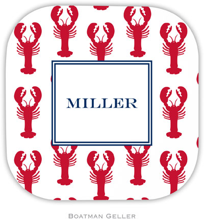 Personalized Hardbacked Coasters by Boatman Geller (Lobsters Red)