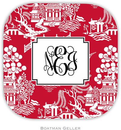 Personalized Hardbacked Coasters by Boatman Geller (Chinoiserie Red) Personalized Hardbacked Coasters by Boatman Geller (Chinoiserie Red)