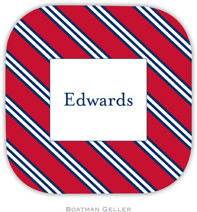Personalized Hardbacked Coasters by Boatman Geller (Repp Tie Red & Navy) Personalized Hardbacked Coasters by Boatman Geller (Repp Tie Red & Navy)