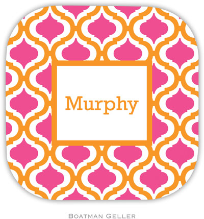 Personalized Hardbacked Coasters by Boatman Geller (Kate Tangerine & Raspberry)