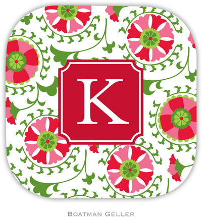 Personalized Hardbacked Coasters by Boatman Geller (Suzani Holiday Preset)