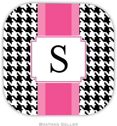 Personalized Hardbacked Coasters by Boatman Geller (Alex Houndstooth Black)