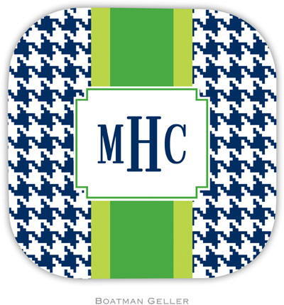 Personalized Hardbacked Coasters by Boatman Geller (Alex Houndstooth Navy)