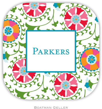 Personalized Hardbacked Coasters by Boatman Geller (Suzani)