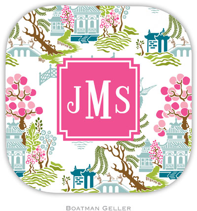 Personalized Hardbacked Coasters by Boatman Geller (Chinoiserie Spring Preset)