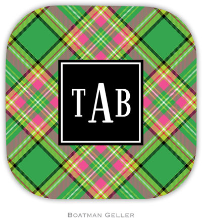 Personalized Hardbacked Coasters by Boatman Geller (Preppy Plaid Preset)