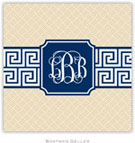 Personalized Coasters by Boatman Geller (Greek Key Band Navy Preset)